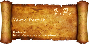 Vavro Patrik névjegykártya